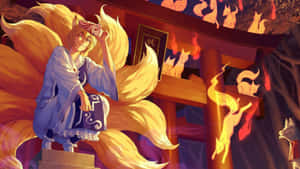 Mystical Nine Tailed Fox Wallpaper