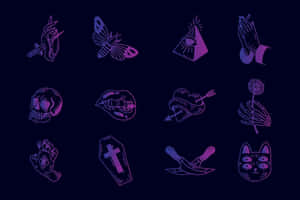 Mystical_ Pastel_ Witch_ Icons Wallpaper