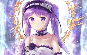 Mystical_ Purple_ Anime_ Girl Wallpaper