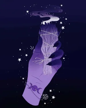 Mystical_ Smoke_and_ Stars_ Hand Wallpaper