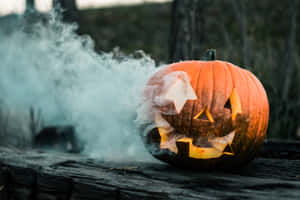 Mystical Smoky Halloween Pumpkin Wallpaper