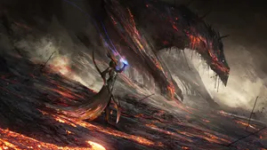 Mystical Sorcerer Casting Enchantment In The Night Wallpaper