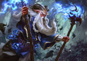 Mystical Sorcerer Casting Spell Wallpaper