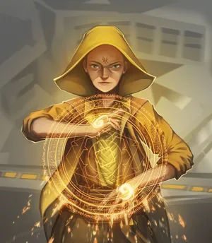 Mystical Sorcerer Casting Spell Wallpaper