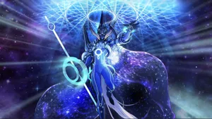 Mystical Sorcerer Conjuring Magical Spells Wallpaper