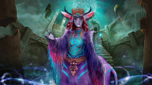 Mystical_ Sorceress_in_ Ruins Wallpaper