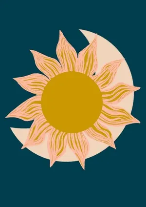 Mystical Sun And Moon Aesthetic Wallpaper