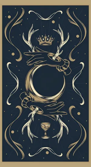 Mystical Tarot Moon Card Wallpaper