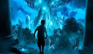 Mystical Treeand Crystals Utopia Wallpaper