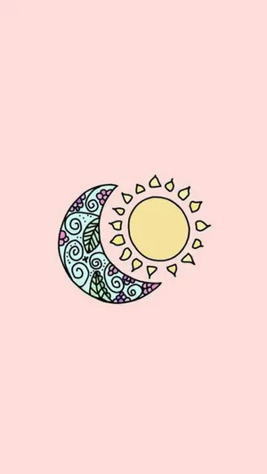 Mystical Union Of Sun And Moon Wallpaper