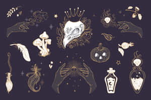 Mystical_ Witchcraft_ Elements_ Collection Wallpaper