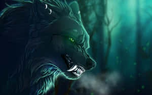 Mystical Wolf In A Magical Forest Wallpaper