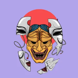 Mystical Yokai Creature In Traditional Japanese Art Wallpaper