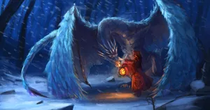 Mythical Creature Snow Dragon Wallpaper