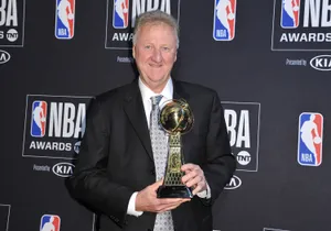 N B A Awards Trophy Winner Wallpaper