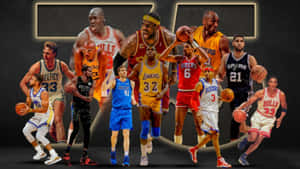 N B A Legends Collage Wallpaper