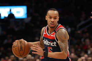 N B A Player Tattoos Dribbling Action Wallpaper