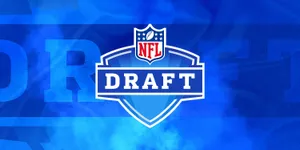 N F L Draft Logoon Blue Background Wallpaper