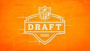 N F L Draft2023 Logo Orange Background Wallpaper