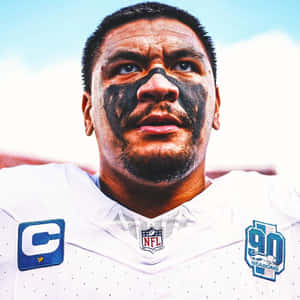 N F L Playerwith Eye Blackand Captain Patch Wallpaper