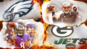 N F L Teamsand Quarterbacks Collage Wallpaper