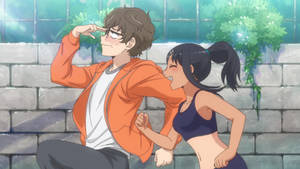 Nagatoro And Naoto Running Workout Wallpaper