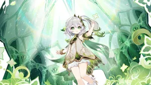 Nahida Mystical Forest Guardian Wallpaper