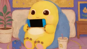 Nailoong Playing Mobile Games Wallpaper