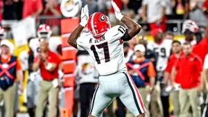 Nakobe Dean Celebrationon Field Wallpaper