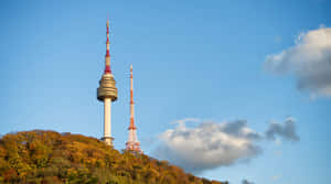 Namsan Seoul Tower Autumn Skyline Wallpaper