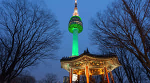 Namsan Seoul Tower Illuminatedat Dusk Wallpaper