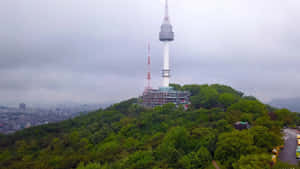 Namsan Seoul Tower Overcast Sky Wallpaper