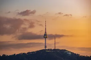 Namsan Seoul Tower Sunset Silhouette Wallpaper