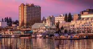 Nanaimo Waterfront Dusk Scenery Wallpaper