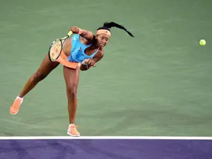 Naomi Osaka Tennis Ball Strike Wallpaper