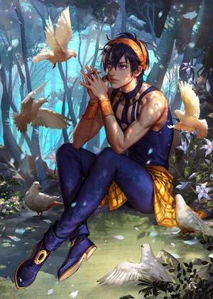 Narancia Ghirga Posing In An Action Stance Wallpaper