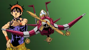 Narancia Ghirga Posing With His Stand Wallpaper