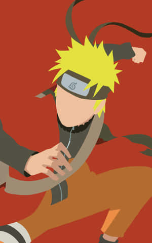 Naruto Action Pose Red Background Wallpaper