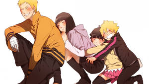 Naruto And Hinata With Children Wallpaper