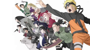 Naruto And His Friends Pose Together During Their Adventures Wallpaper