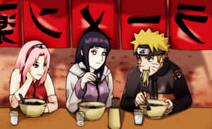 Naruto And His Friends Standing Together, Ready For Action Wallpaper