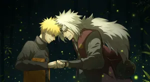 Naruto And Jiraiya Remarkable Moment Wallpaper