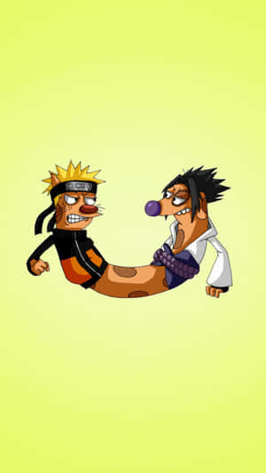 Naruto_and_ Sasuke_ Funny_ Cartoon_i Phone_ Wallpaper Wallpaper