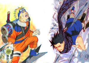 Naruto And Sasuke, Two Of The Legendary Japanse Manga Characters Wallpaper