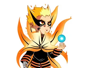 Naruto Baryon Mode Chibi Wallpaper