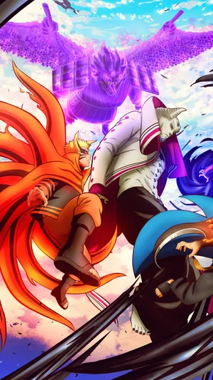 Naruto Baryon Mode Isshiki And Sasuke Wallpaper