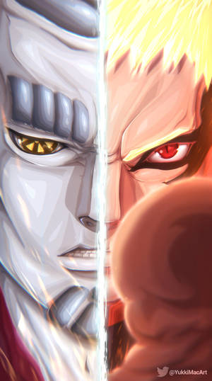 Naruto Baryon Mode Split Photo Wallpaper