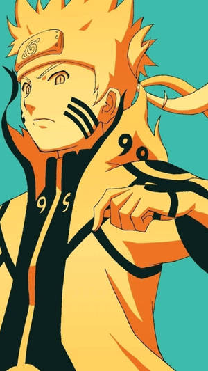 Naruto Illuminated By Bright Yellow Light Wallpaper