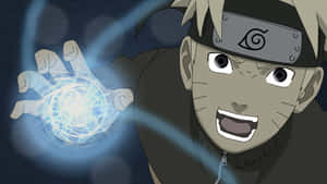 Naruto Looking Up With Rasengan Wallpaper