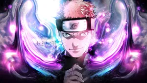 Naruto Neon Purple Abstract Digital Artwork Wallpaper
